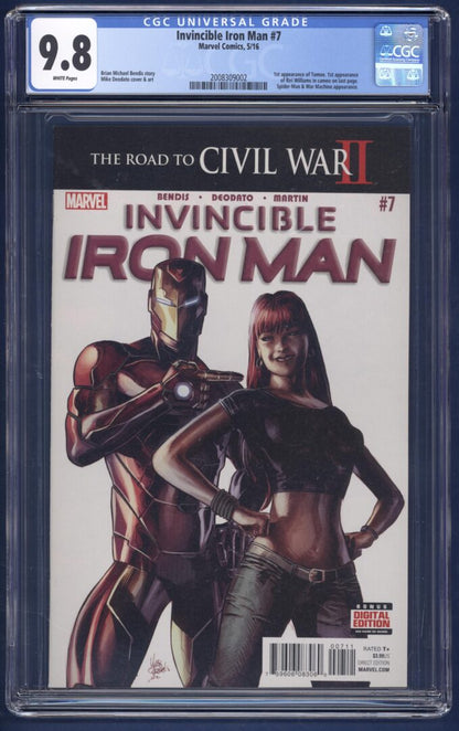 Invincible Iron Man #7  CGC 9.8  1st appearance of Riri Williams in Cameo