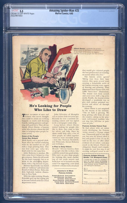 Amazing Spider-Man #25  CGC 5.5  1st cameo appearance of Mary Jane Watson