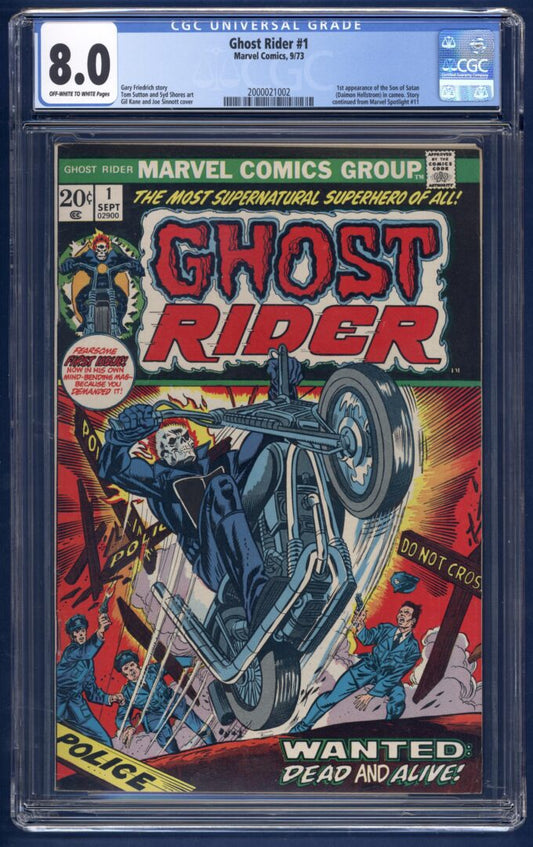 Ghost Rider #1  CGC 8.0  1st appearance of the Son of Satan