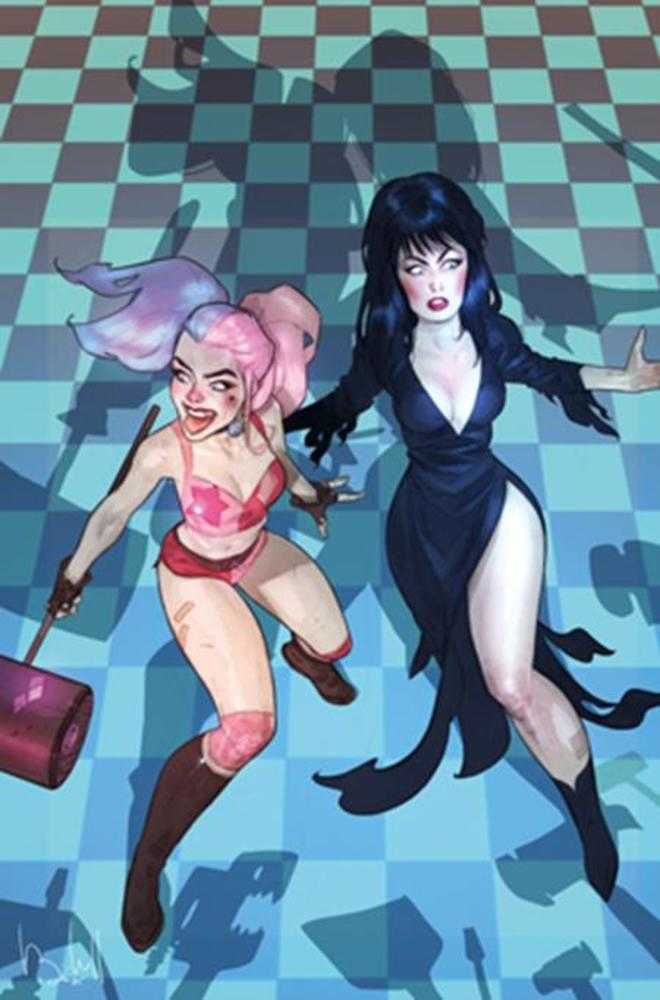Harley Quinn X Elvira #2 Cover L 1 in 10 Ben Caldwell Full Art Variant