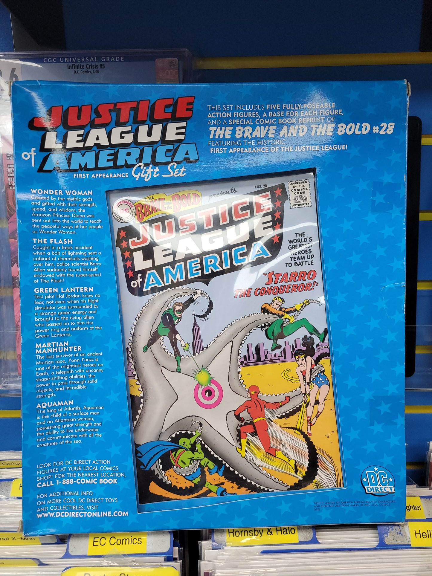 JUSTICE LEAGUE of AMERICA 1st Appearance Gift Set w/Reprint Brave & The Bold #28