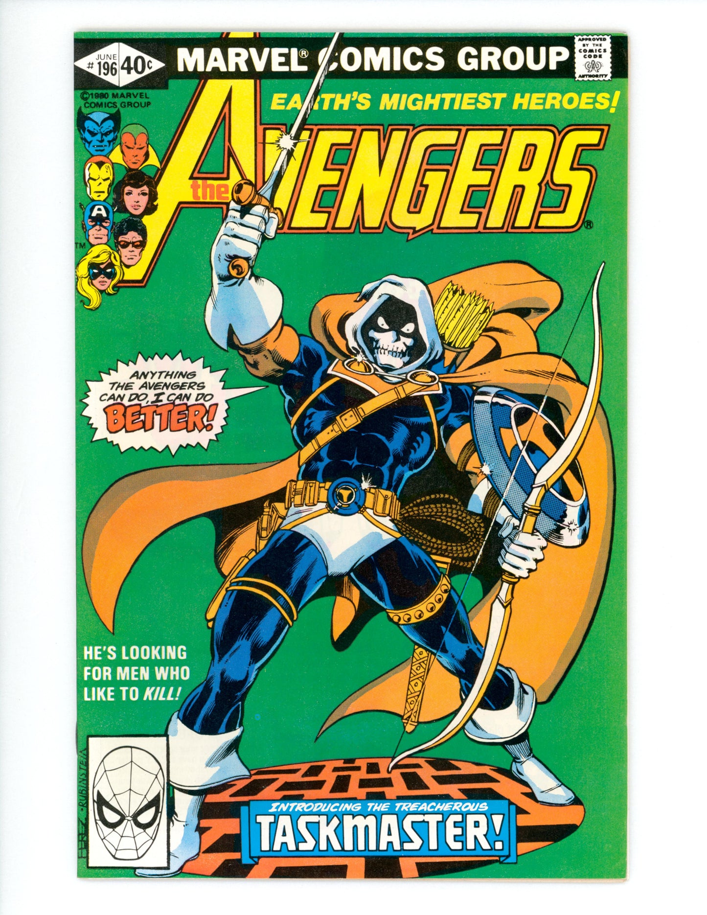 Avengers #196  VF/NM  Origin & 1st App. of Taskmaster