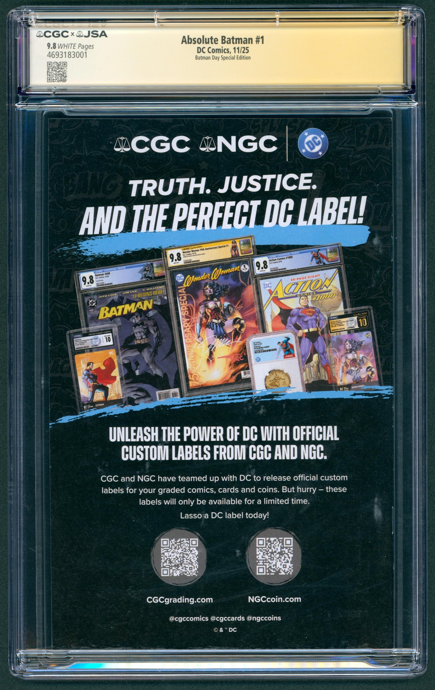 Absolute Batman #1 Batman Day 2025 CGC