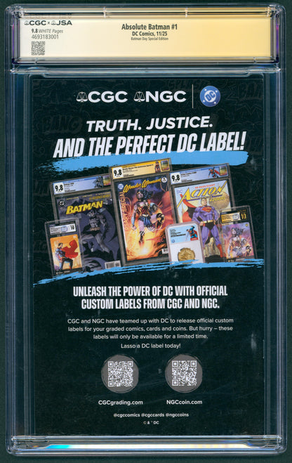 Absolute Batman #1 Batman Day 2025 CGC