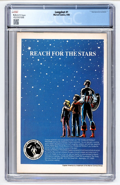 Longshot #1 ~ CGC 9.2 ~ 1st App. of Longshot & Spiral