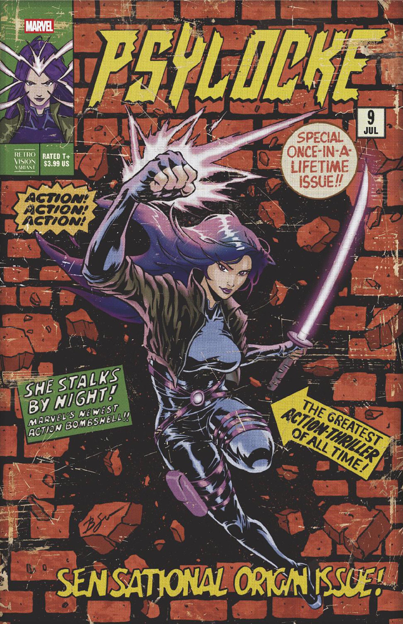 Psylocke #9 Benjamin Su Retrovision Variant
