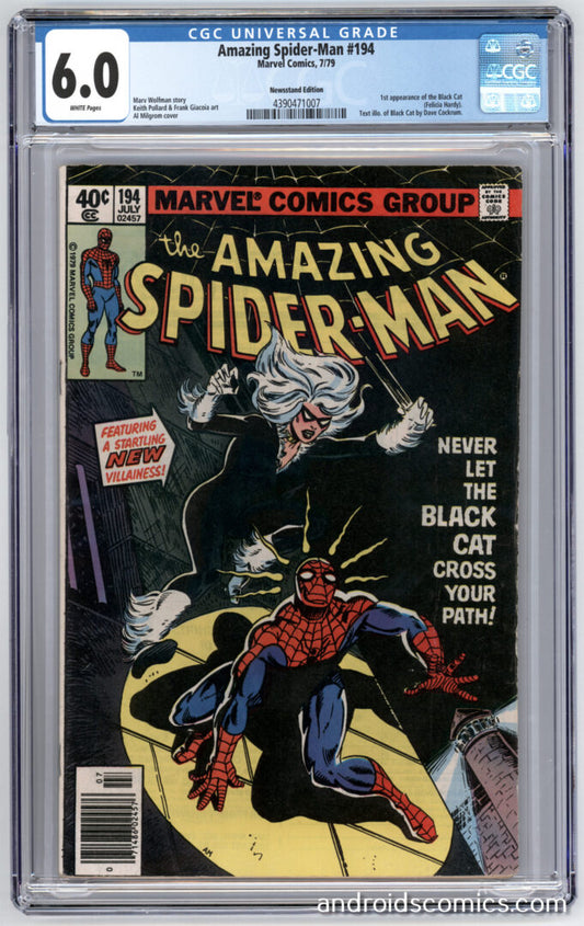 Amazing Spider-Man #194CGC 6.0 1st App. of the Black CatNewsstand
