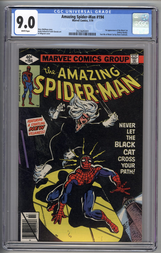 Amazing Spider-Man #194  CGC 9.0 1st  appearance of the Black Cat
