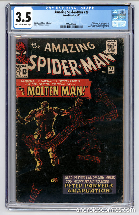 Amazing Spider-Man #28  CGC 3.5  Origin & 1st App. of Molten Man