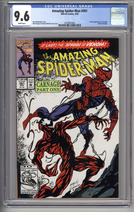 Amazing Spider-Man #361  CGC 9.6  1st Appearance of Carnage