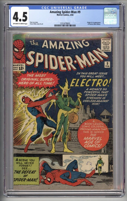 Amazing Spider-Man #9  CGC 4.5  1st appearance of Electro