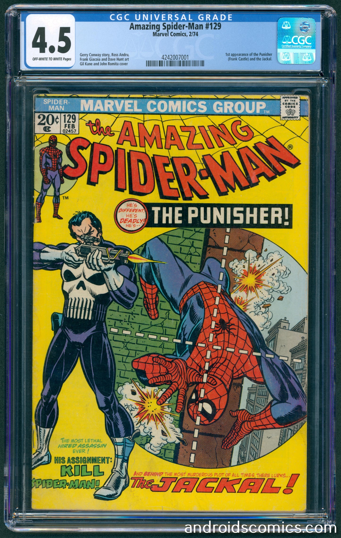 Amazing Spider-Man #129 CGC 4.5 1st App of the Punisher
