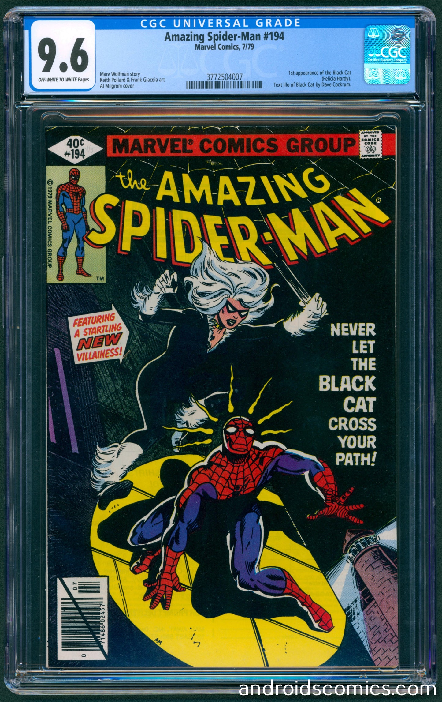 Amazing Spider-Man #194  CGC 9.6  1st App. of the Black Cat
