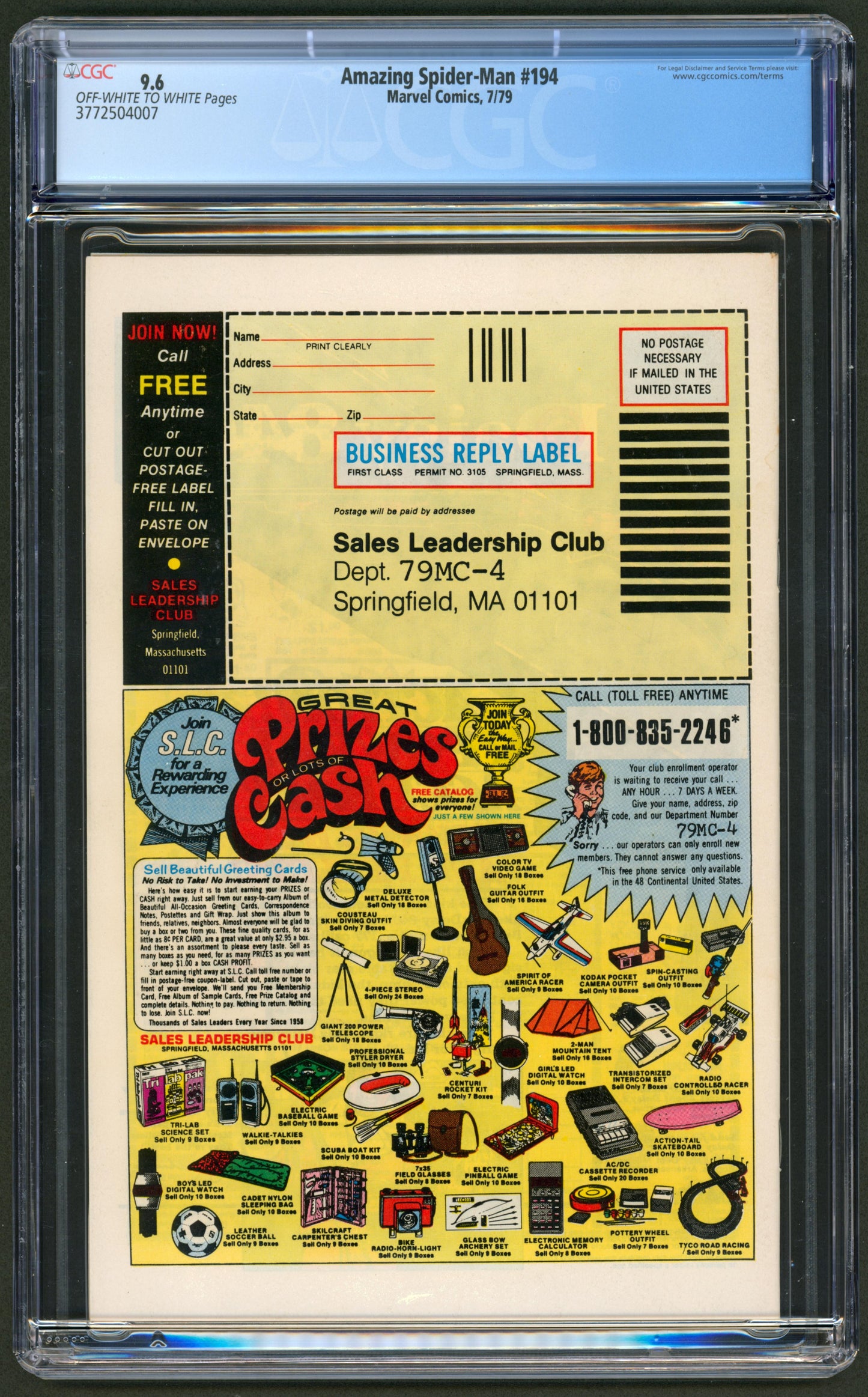 Amazing Spider-Man #194  CGC 9.6  1st App. of the Black Cat