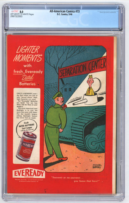 All American Comics #73  CGC 8.0