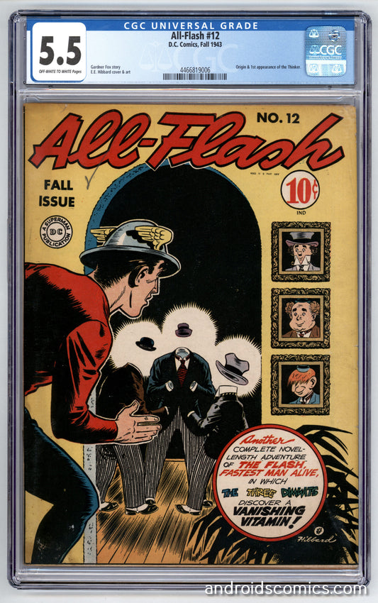 All-Flash #12 CGC 5.5 Origin & 1st App. of the Thinker