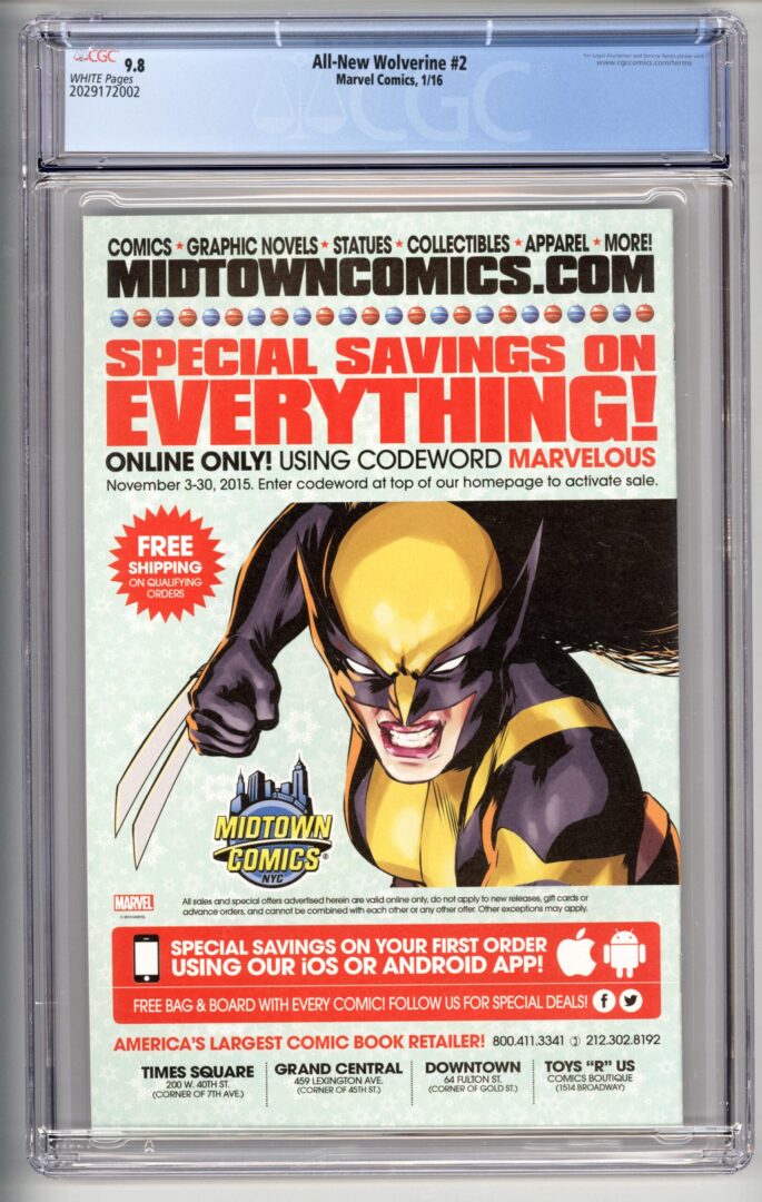 All-New Wolverine #2  CGC 9.8  1st appearance of Gabby