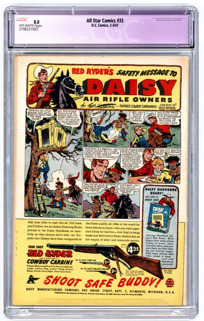All Star Comics #33  CGC 8.0 Restored