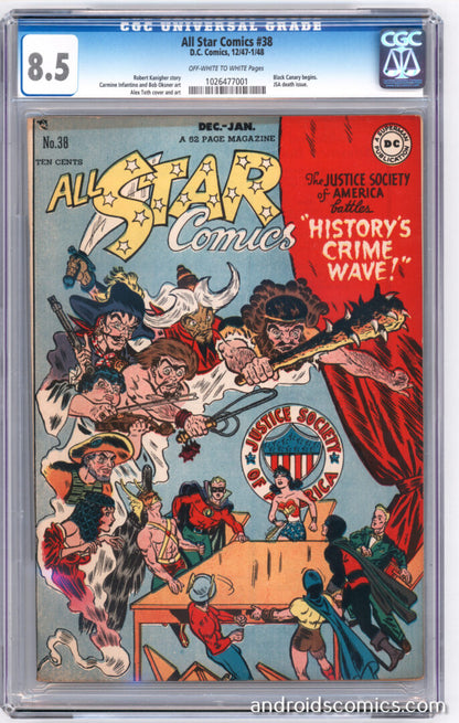 All Star Comics #38  CGC 8.5  Black Canary begins
