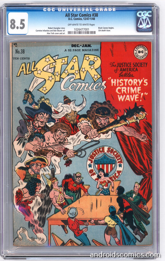 All Star Comics #38  CGC 8.5  Black Canary begins