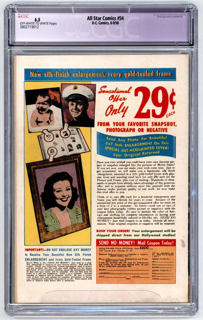All Star Comics #54  CGC 6.5  Restored
