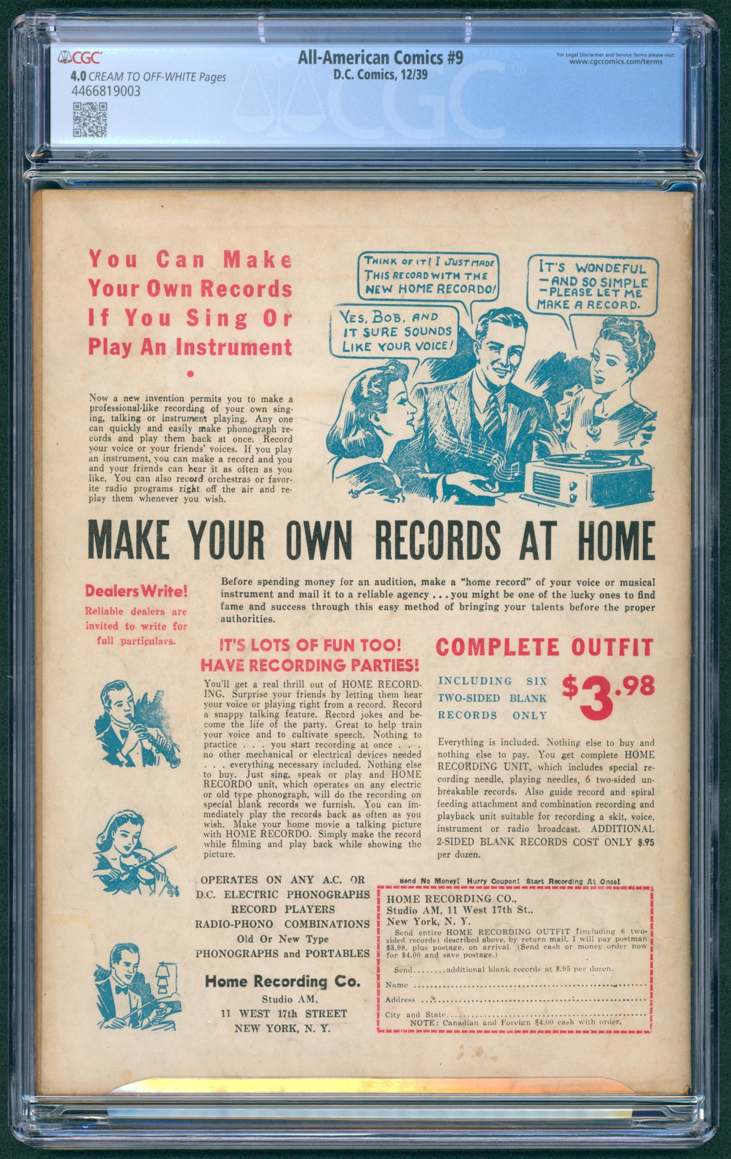 All-American Comics #9 CGC 4.0