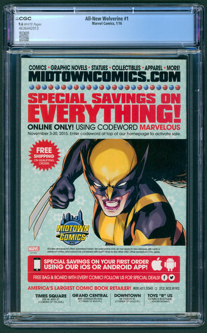 All New Wolverine #1  CGC 9.6