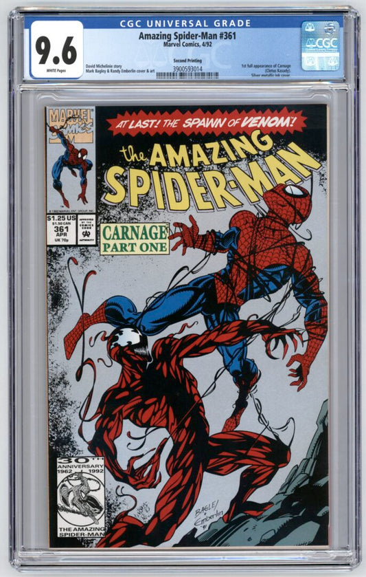 Amazing Spider-Man #361  2nd Print  CGC 9.6  1st appearance of Carnage
