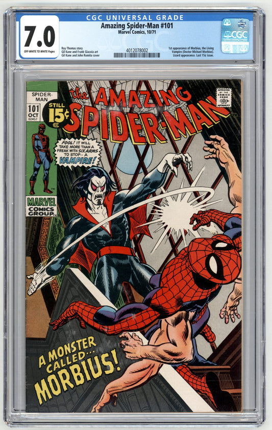Amazing Spider-Man #101  CGC 7.0  1st App. of Morbius