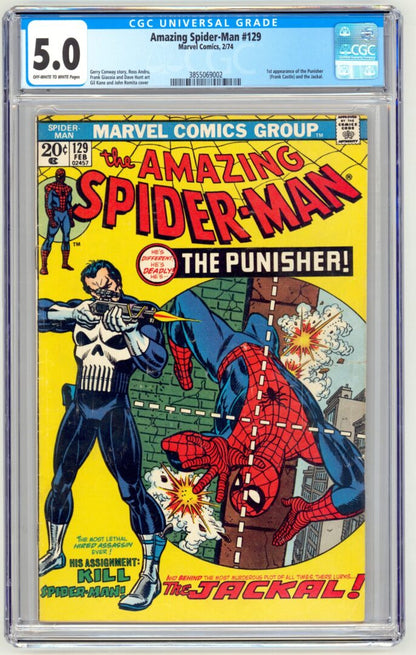 Amazing Spider-Man #129  CGC 5.0  1st appearance of the Punisher