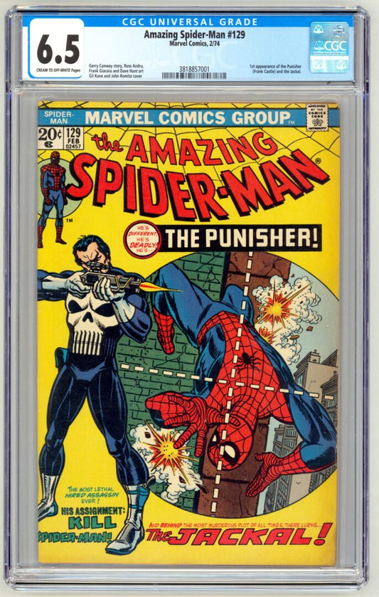 Amazing Spider-Man #129  CGC 6.5  1st appearance of the Punisher
