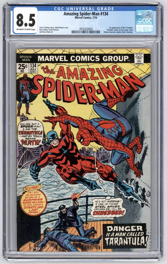 Amazing Spider-Man #134  CGC 8.5  1st appearance of the Tarantula