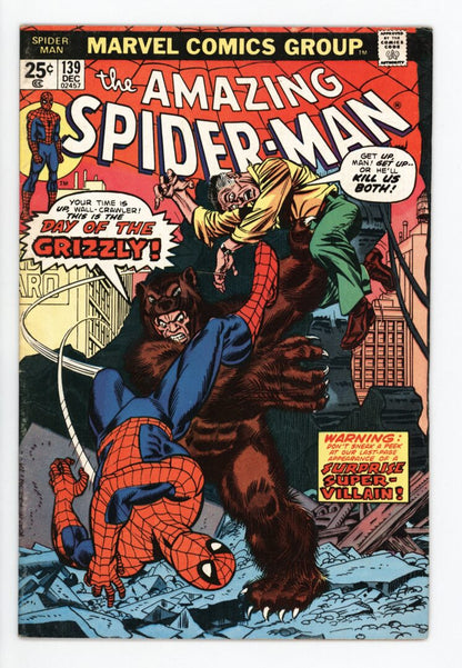 Amazing Spider-Man #139  FN-  1st appearance of the Grizzly