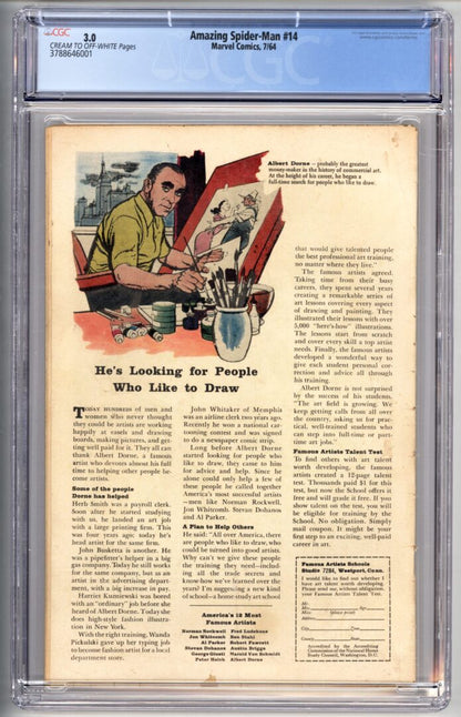 Amazing Spider-Man #14  CGC 3.0  1st appearance of the  Green Goblin