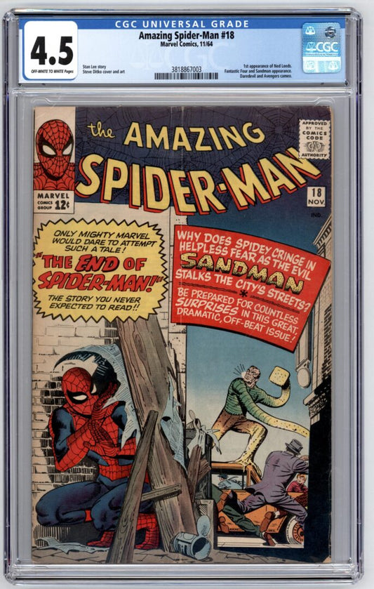 Amazing Spider-Man #18  CGC 4.5  1st App. of Need Leeds
