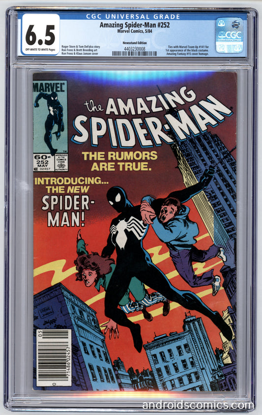 Amazing Spider-Man #252 CGC 6.51st Black Costume Newsstand