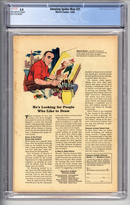 Amazing Spider-Man #31  CGC 5.0  1st appearance of Gwen Stacy