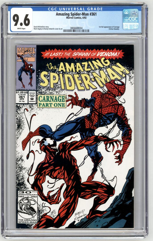 Amazing Spider-Man #361  CGC 9.6  1st App. of Carnage