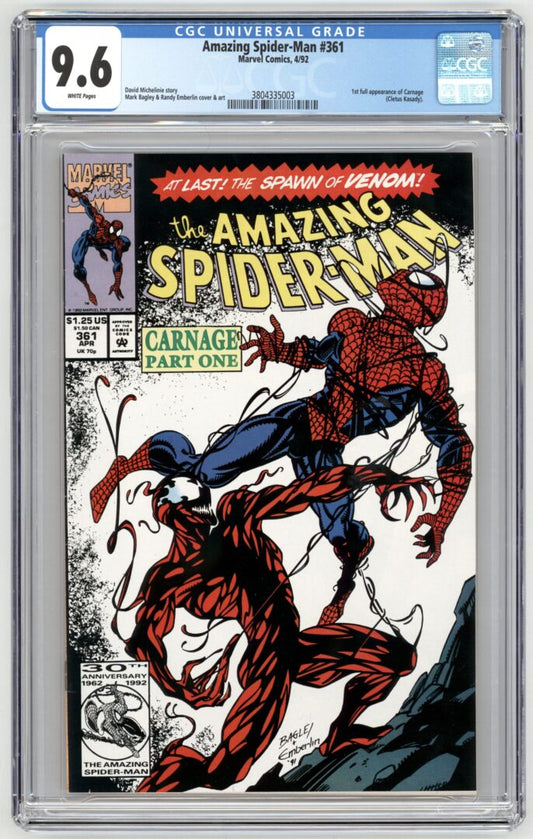 Amazing Spider-Man #361  CGC 9.6  1st appearance of Carnage