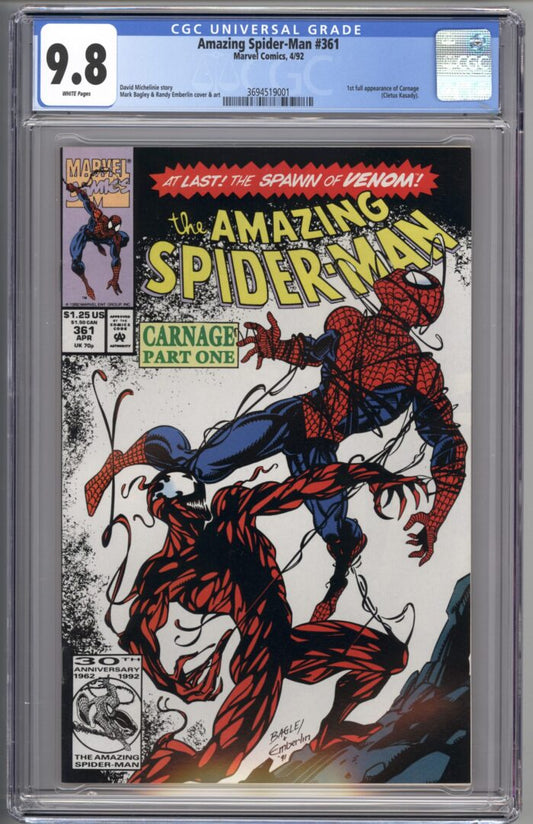 Amazing Spider-Man #361  CGC 9.8  1st appearance of Carnage