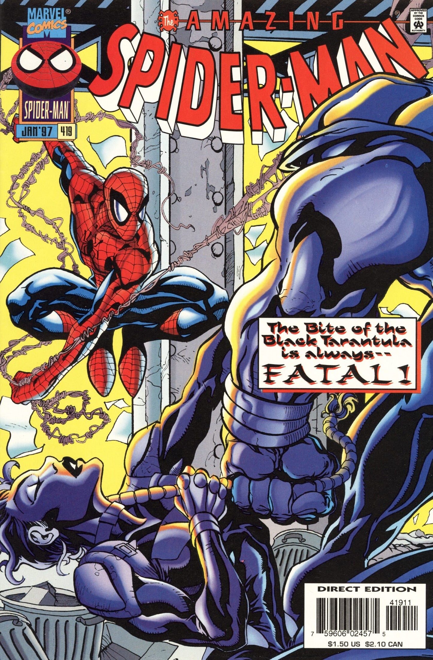 Amazing Spider-Man #419  VF 1st cameo appearance of Black Tarantula