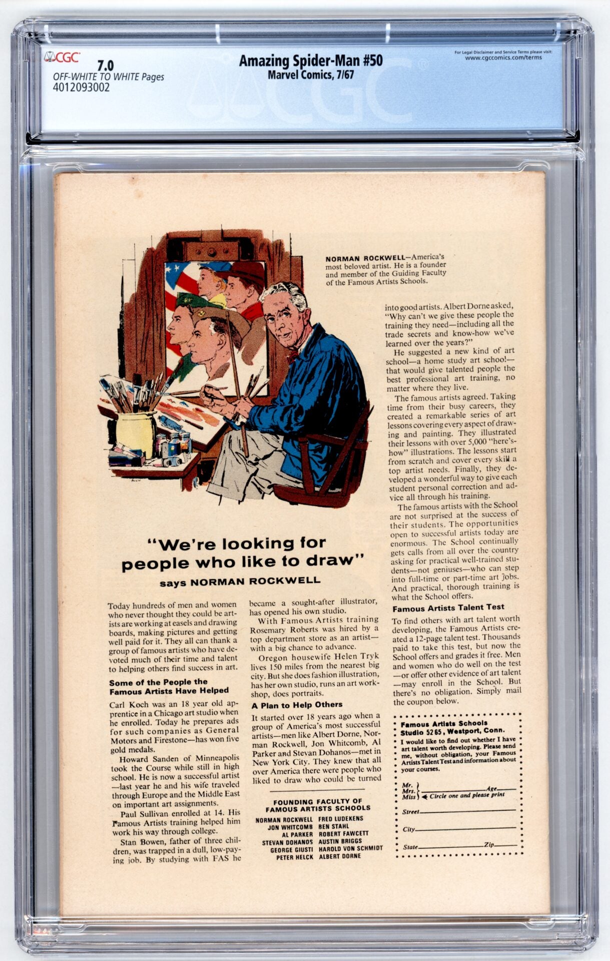 Amazing Spider-Man #50  CGC 7.0  1st appearance of the Kingpin (Wilson Fisk)