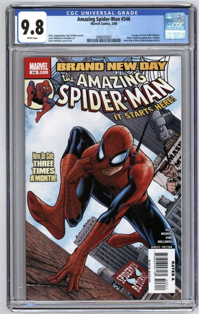 Amazing Spider-Man #546  CGC 9.8  1st full appearance of Mr. Negative