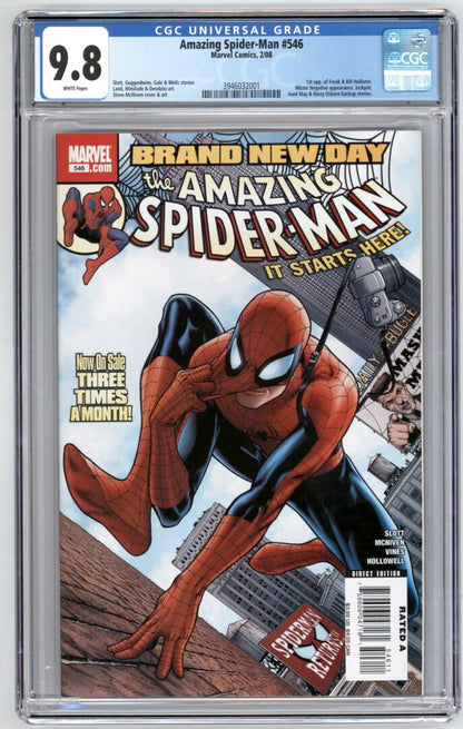 Amazing Spider-Man #546  CGC 9.8  1st full appearance of Mr. Negative