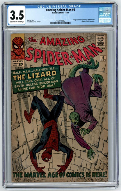 Amazing Spider-Man #6  CGC 3.5  Origin & 1st appearance of the Lizard
