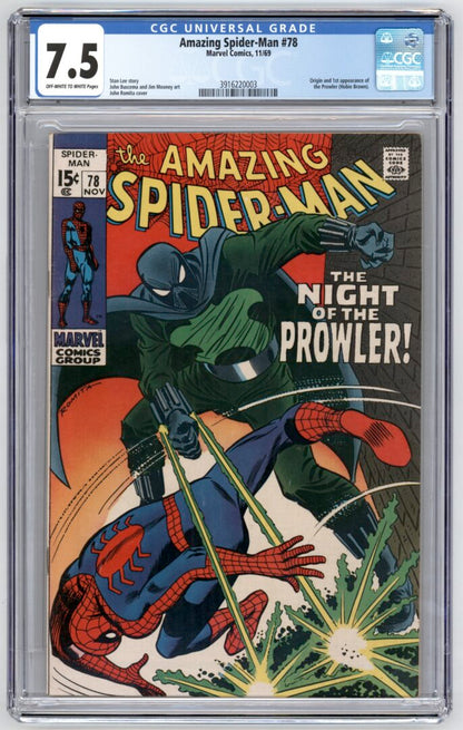 Amazing Spider-Man #78  Origin and 1st appearance of the Prowler  CGC 7.5