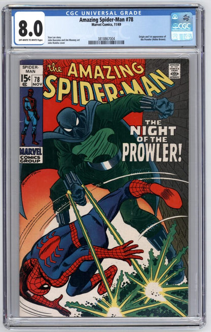 Amazing Spider-Man #78  CGC 8.0  Origin & 1st App. of the Prowler