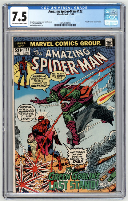 Amazing Spider-Man #122  CGC 7.5 "Death" of the Green Goblin