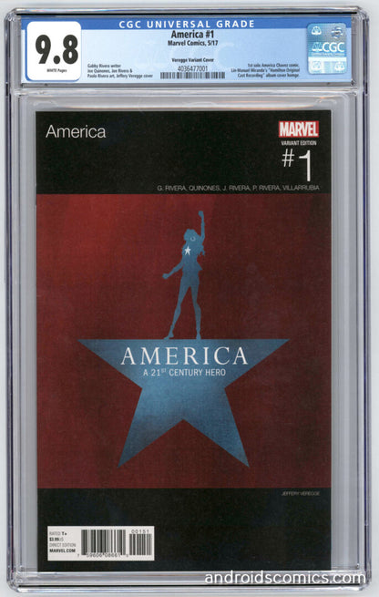 America #1  CGC 9.8 1st Print  Veregge Variant