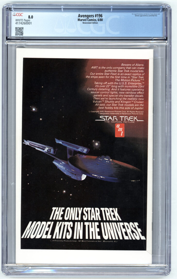 Avengers #196  CGC 8.0  Origin & 1st App. of Taskmaster